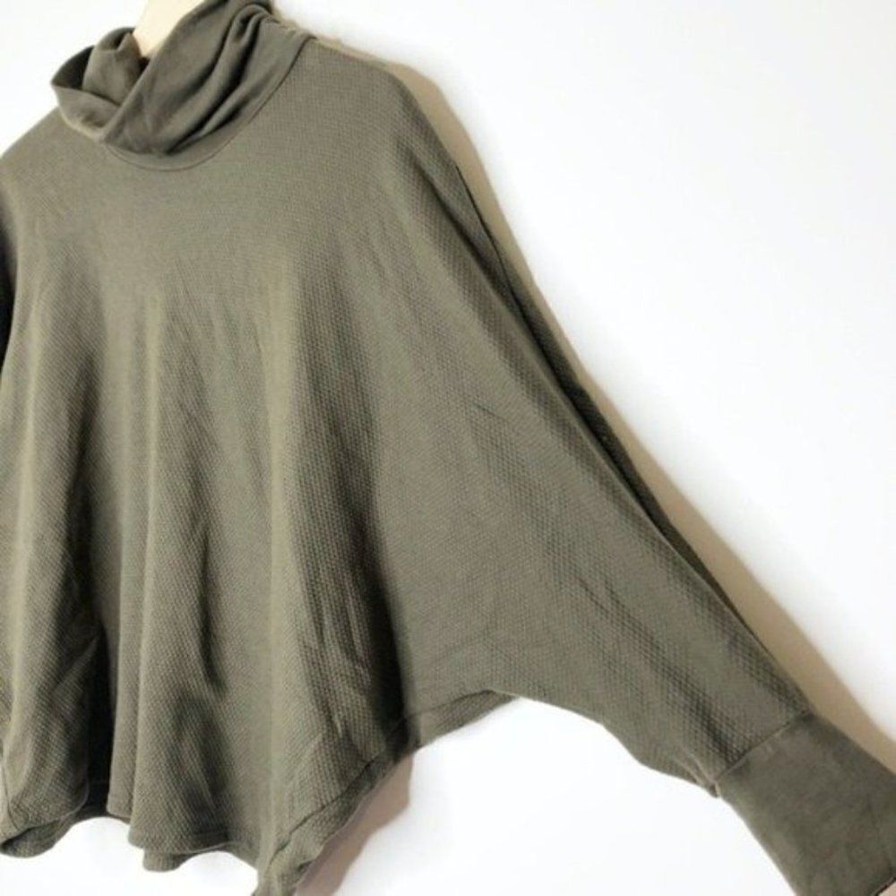 STATESIDE Turtleneck Olive Dolman Sleeve Sweater - Picture 5 of 9